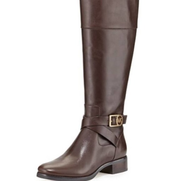 Michael Kors Women Bryce Brown Tall Knee High Riding Boots Shoes Size 9.…